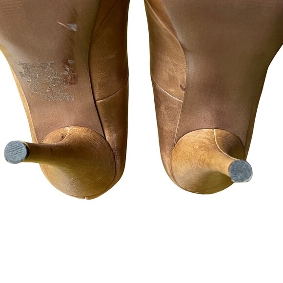 Steve Madden Darrina Leather Platform Stiletto Heels Brown Sz 8.5 Pointed Toe - Picture 8 of 8